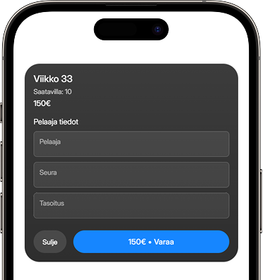 Syötä pelaaja tiedot