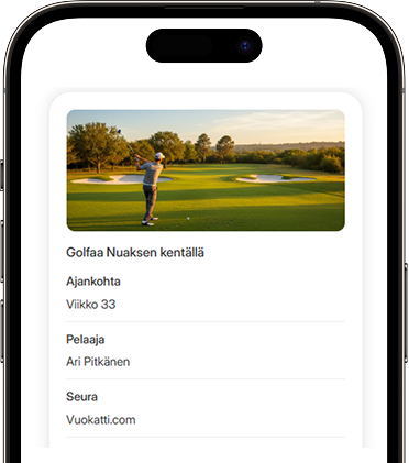 Tarkista pelaaja tiedot ja viikko