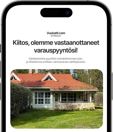 Saat ilmoituksen onnistuneesta varauspyynnöstä
